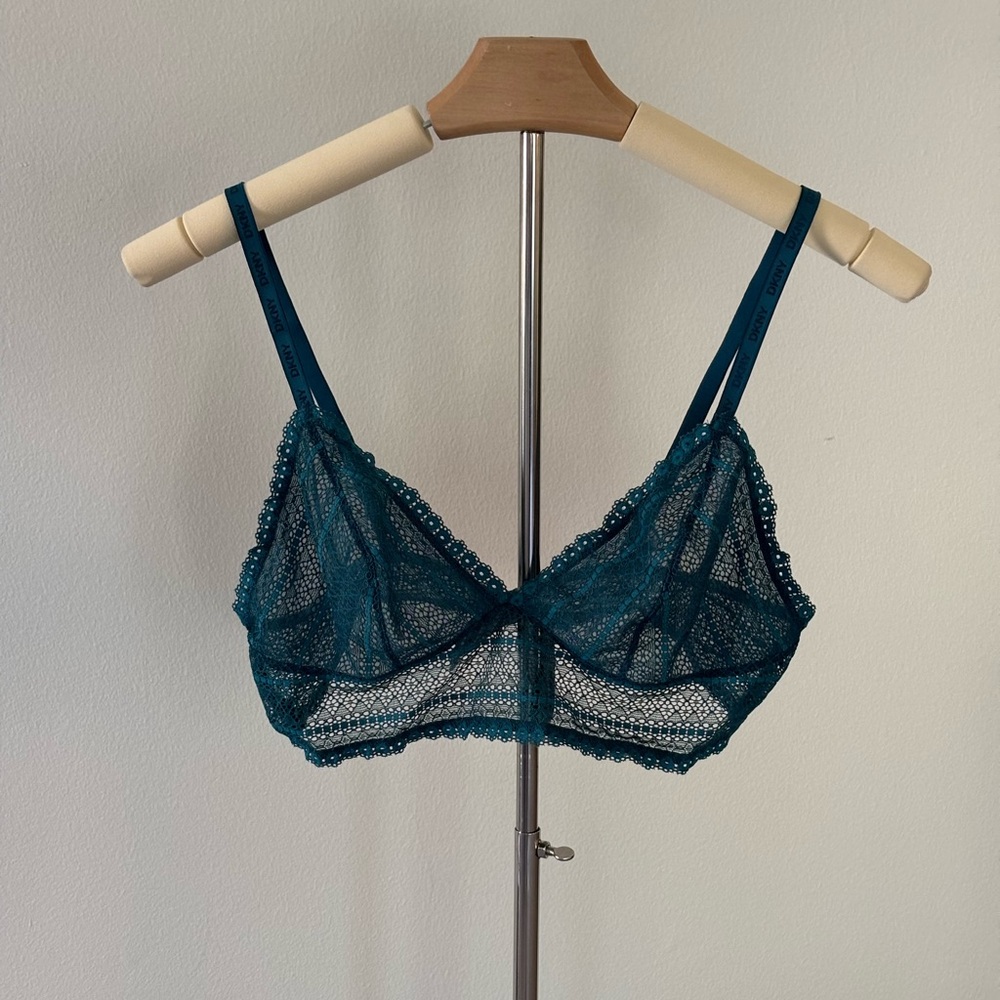 Dkny Blue Lace Bralette with Adjustable Straps